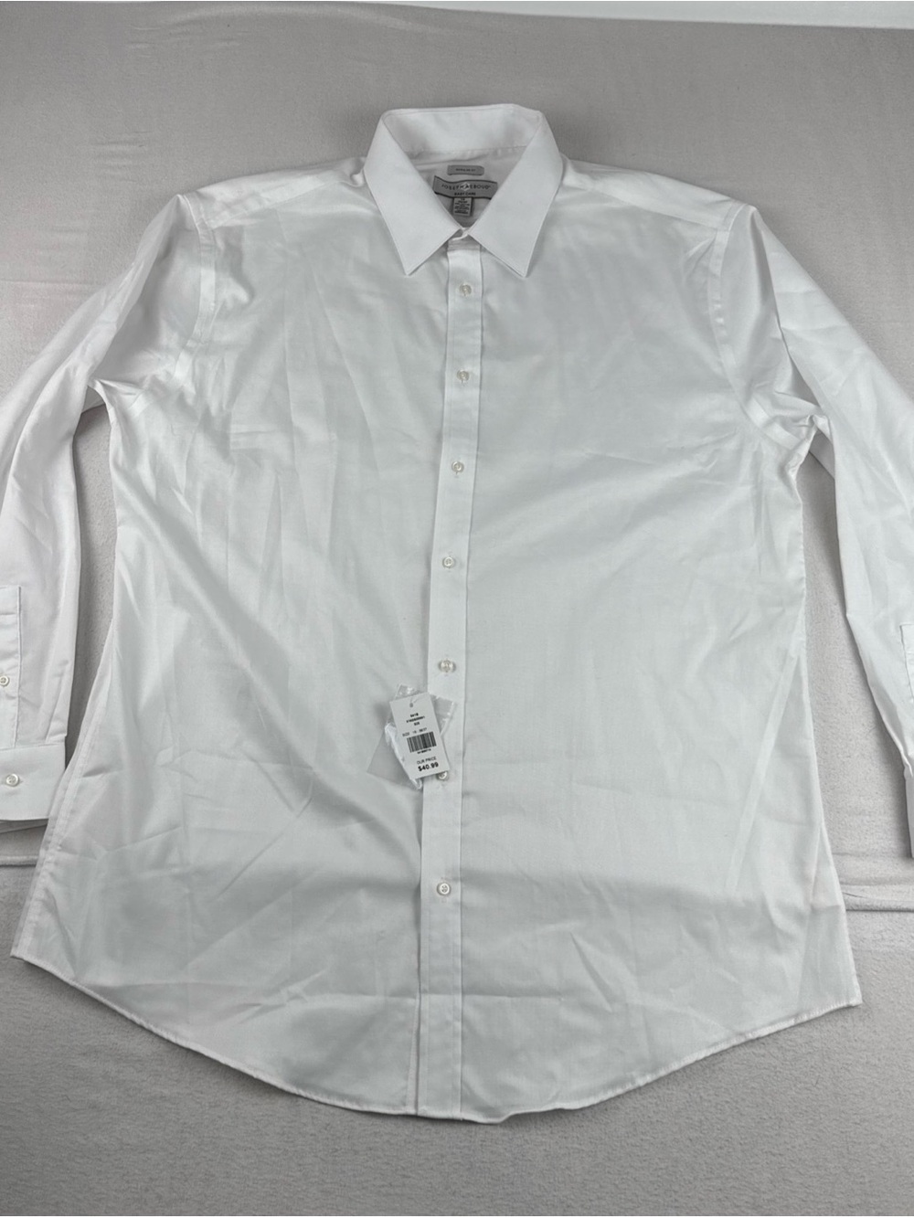New! Joseph Abboud Easy Care Mens White Pinpoint Oxford Dress Shirt 18-36/37